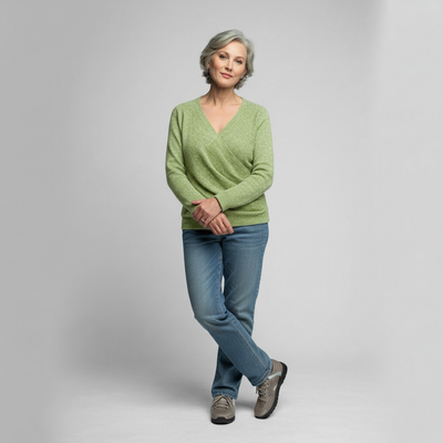 Eleanor | Soft V-Neck Draped Knit Jumper