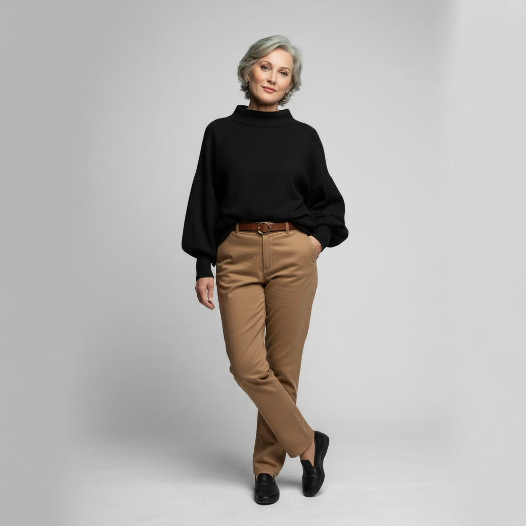 Audrey | High-Neck Merino Wool-Blend Knit Top